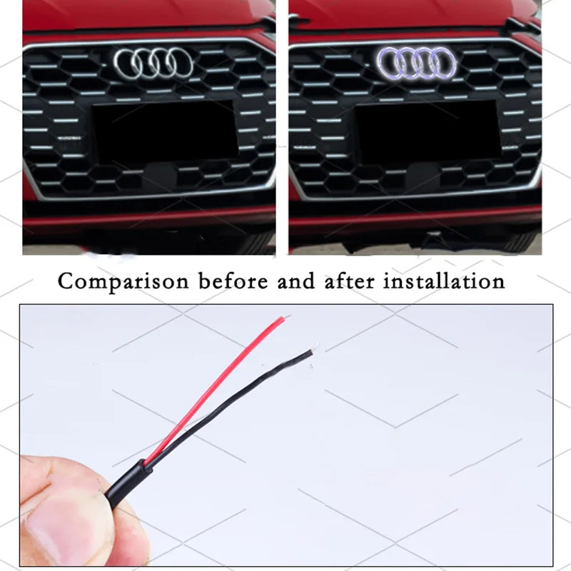 Audi LED Front Grille Logo Lamp White Light