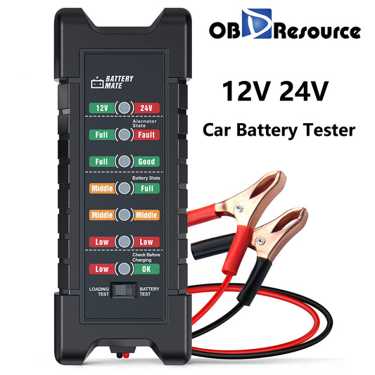 Car Battery Tester 12V/24V BM410 7-LED Pro Diagnostic Tool – Car Accessories | MotorWorld Marketplace