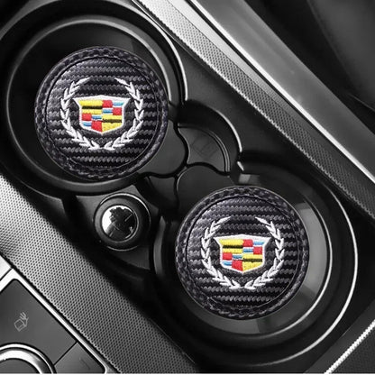 ( NOT SOLD TO USA) 2pcs Carbon Fiber Cup Mats for Cadillac XT4 CT5 CTS Escalade – Car Accessories | MotorWorld Marketplace