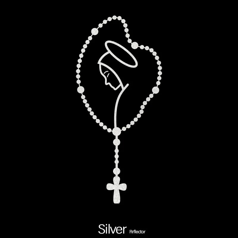 Our Lady Rosary Car Decal – Rear Window Auto Sticker 1pc