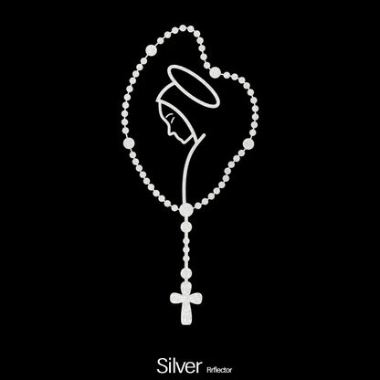 Our Lady Rosary Car Decal – Rear Window Auto Sticker 1pc