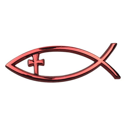 Waterproof Ichthys Car Sticker – Christian Fish Badge Decal Red – Car Accessories | MotorWorld Marketplace