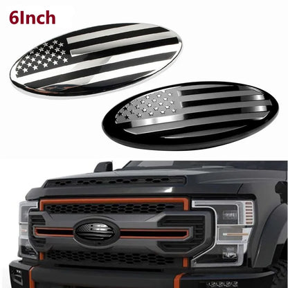 6" US Flag Oval Grille Emblem Badge for Ford F-150 F-350