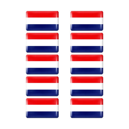 10pcs Epoxy Flag Badge Decals UAE, NL, RU, BR, IT, TH