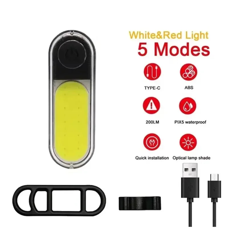 BUCKLOS LED Bike Light Set, Rechargeable COB Front & Rear M3-WHITE-200mAh – Car Accessories | MotorWorld Marketplace