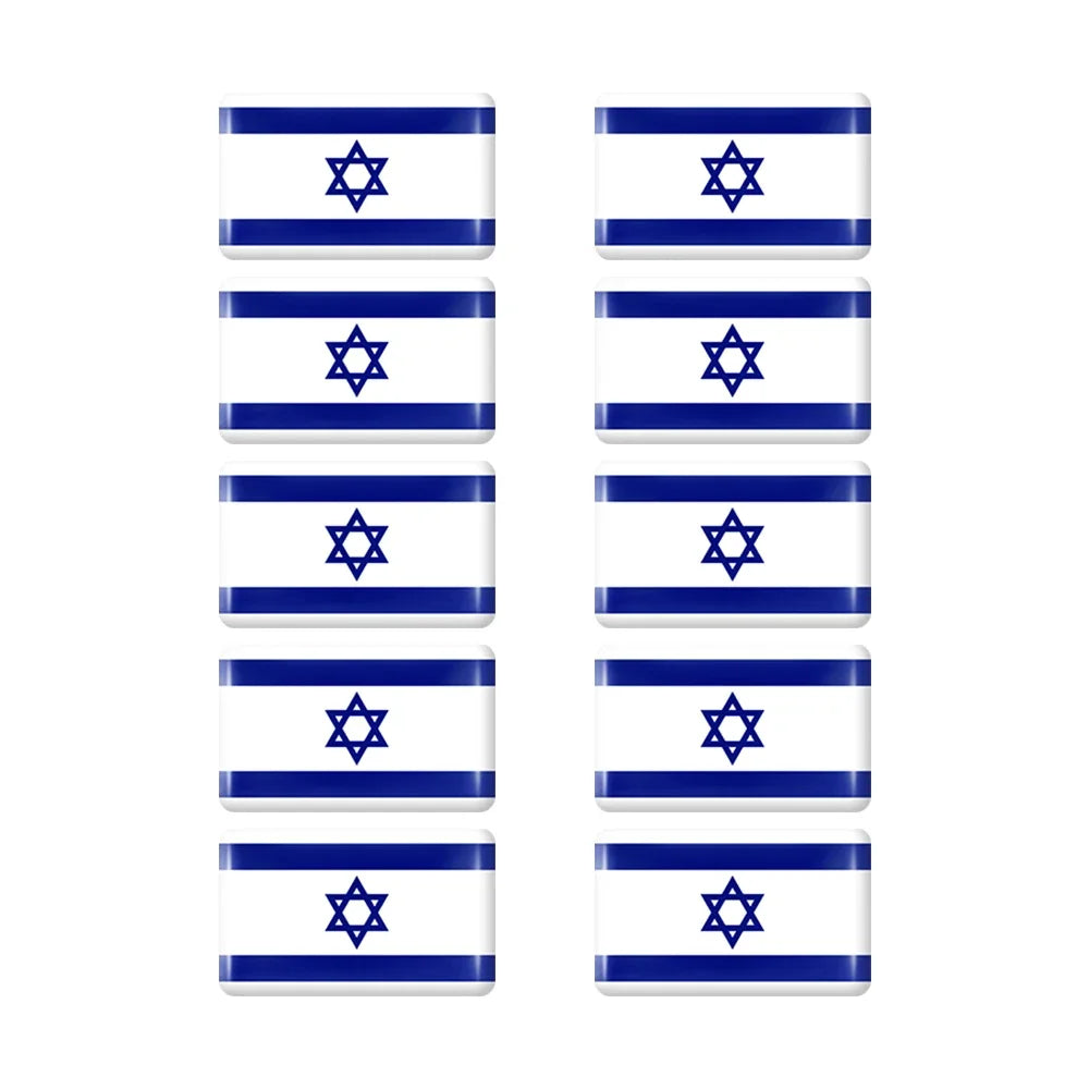 10pcs Epoxy Flag Badge Decals UAE, NL, RU, BR, IT, TH