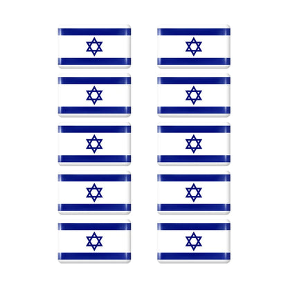 10pcs Epoxy Flag Badge Decals UAE, NL, RU, BR, IT, TH