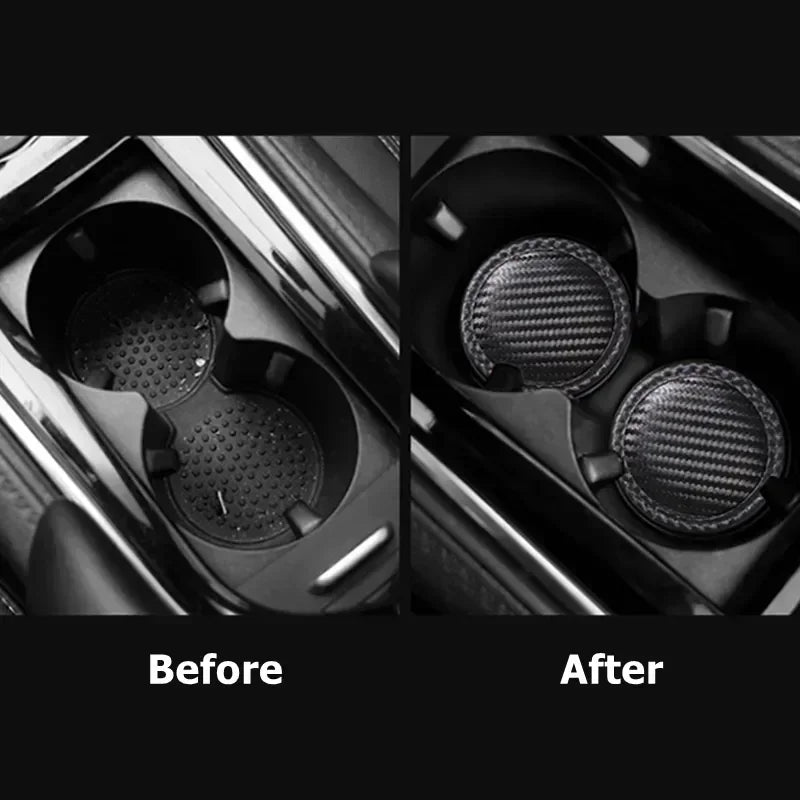 ( NOT SOLD TO USA) 2pcs Carbon Fiber Cup Mats for Cadillac XT4 CT5 CTS Escalade – Car Accessories | MotorWorld Marketplace