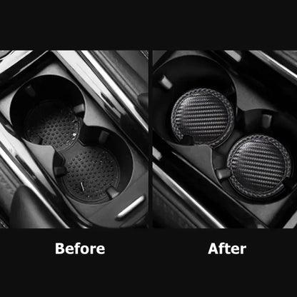 ( NOT SOLD TO USA) 2pcs Carbon Fiber Cup Mats for Cadillac XT4 CT5 CTS Escalade – Car Accessories | MotorWorld Marketplace