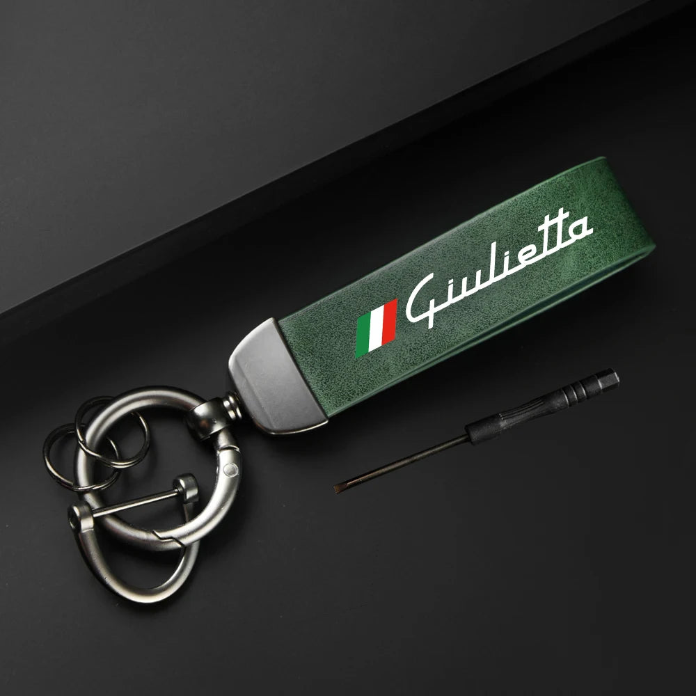 Vintage Leather Key Chain for Alfa Romeo Giulietta – Stylish Accessory