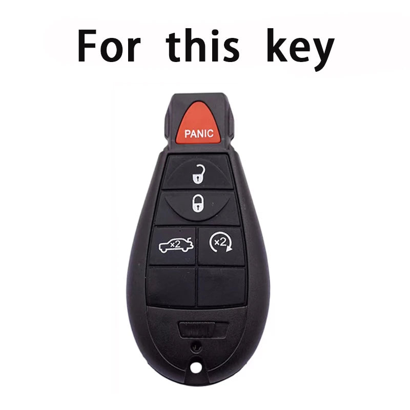 TPU 5-Button Key Cover for Chrysler Dodge Jeep Fiat—Durable