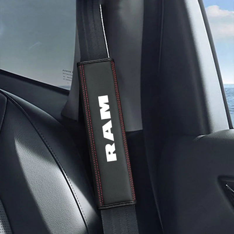2Pcs Leather Seat Belt Covers for RAM 1500/2500/3500
