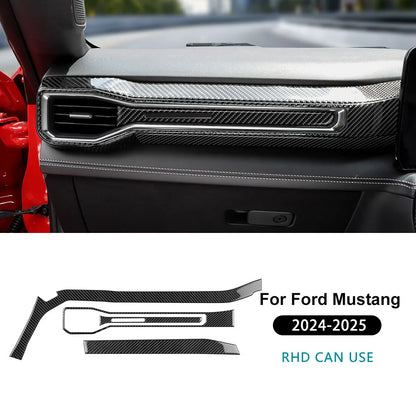 Real Carbon Fiber Console Trim for Mustang GT 2024-2026 Type C For RHD Black – Car Accessories | MotorWorld Marketplace