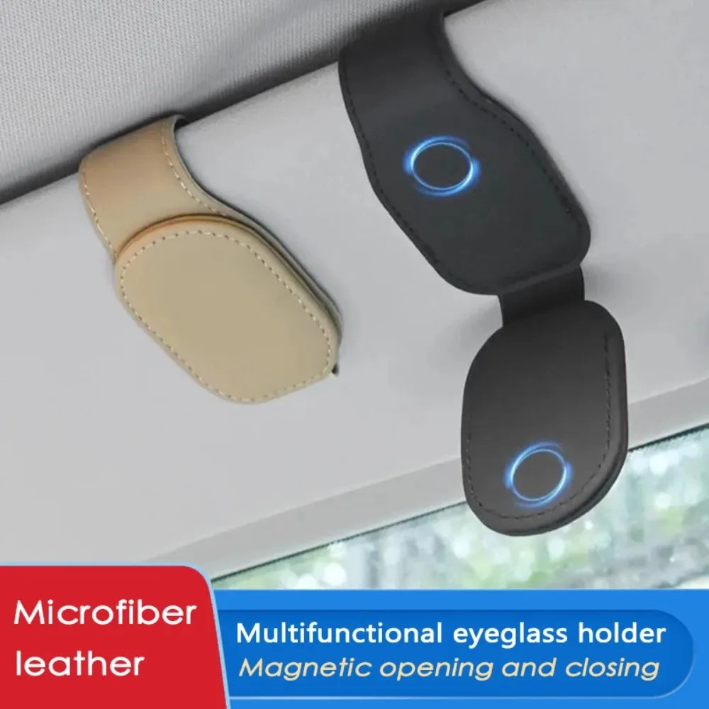 Magnetic Leather Car Eyeglass Clip | Universal Sunglass Holder – Car Accessories | MotorWorld Marketplace