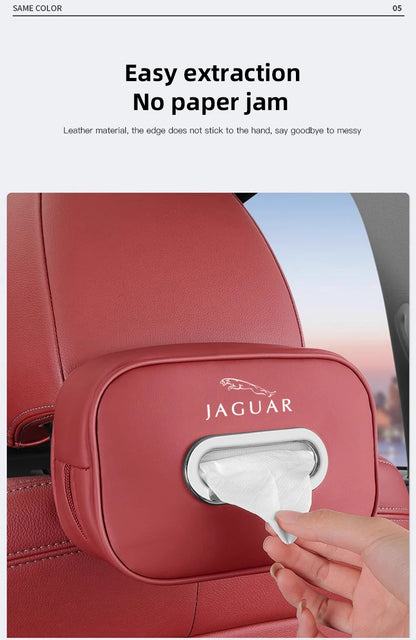 Premium Leather Tissue Holder for Jaguar