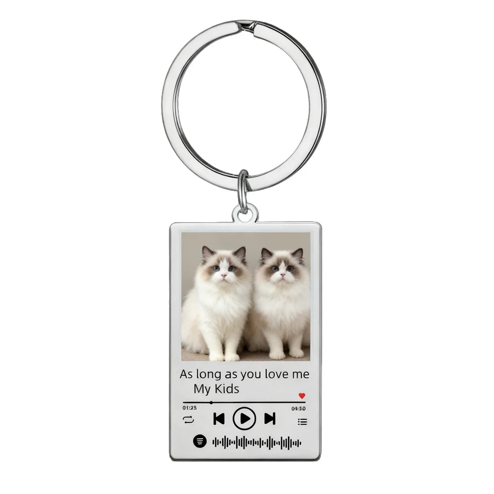Custom Music Song Photo Name Keychain – Stainless Steel Gift 40MM 24MM 2 – Car Accessories | MotorWorld Marketplace