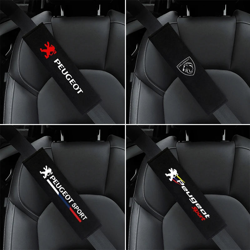 2PCS Seat Belt Shoulder Pads for Peugeot
