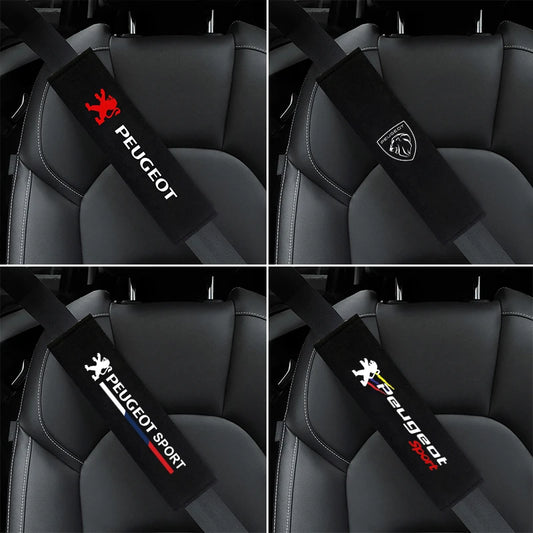 2PCS Seat Belt Shoulder Pads for Peugeot