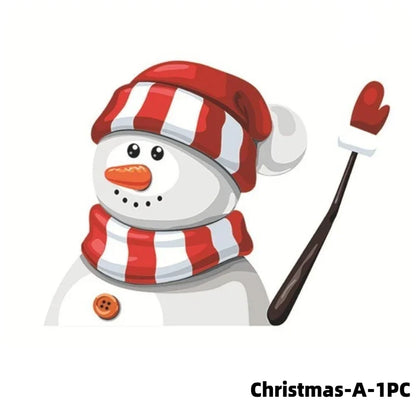 Christmas Car Window Sticker – Santa Elk Glass Decor, Durable