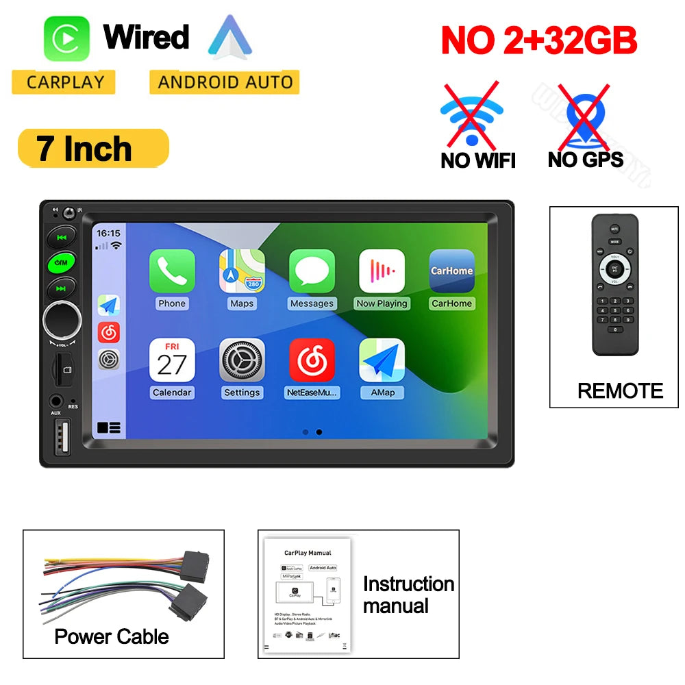 Universal 2 Din Android 13 Car Radio 7/9/10" 64G GPS BT 7Inch-NO 2-32G-MP5 China Mainland – Car Accessories | MotorWorld Marketplace