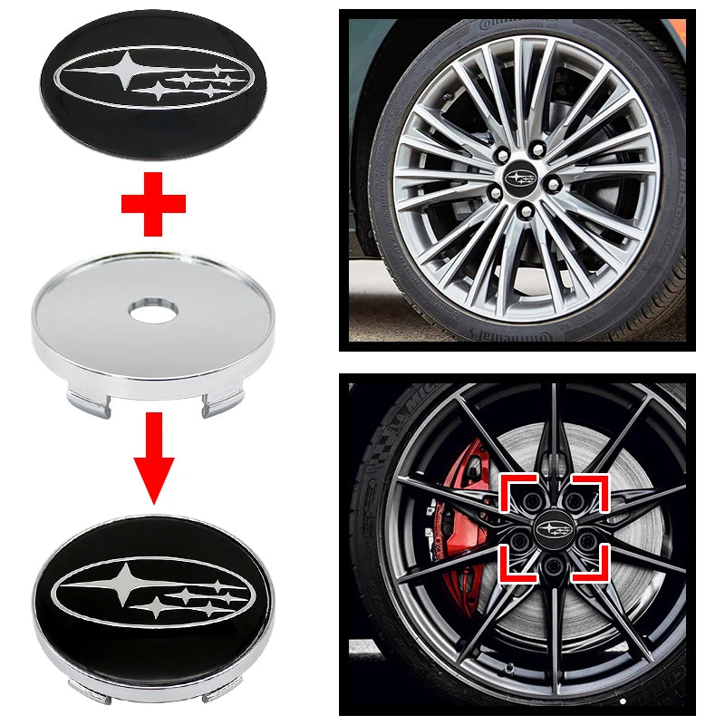(NOT SOLD TO EUROPE) 4PCS 56/60mm Hub Covers Decals for Subaru WRX STI BRZ – Car Accessories | MotorWorld Marketplace