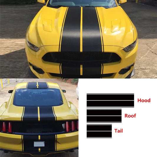 Mustang EcoBoost Shelby GT Hood & Roof Stripe Decal Set – Car Accessories | MotorWorld Marketplace