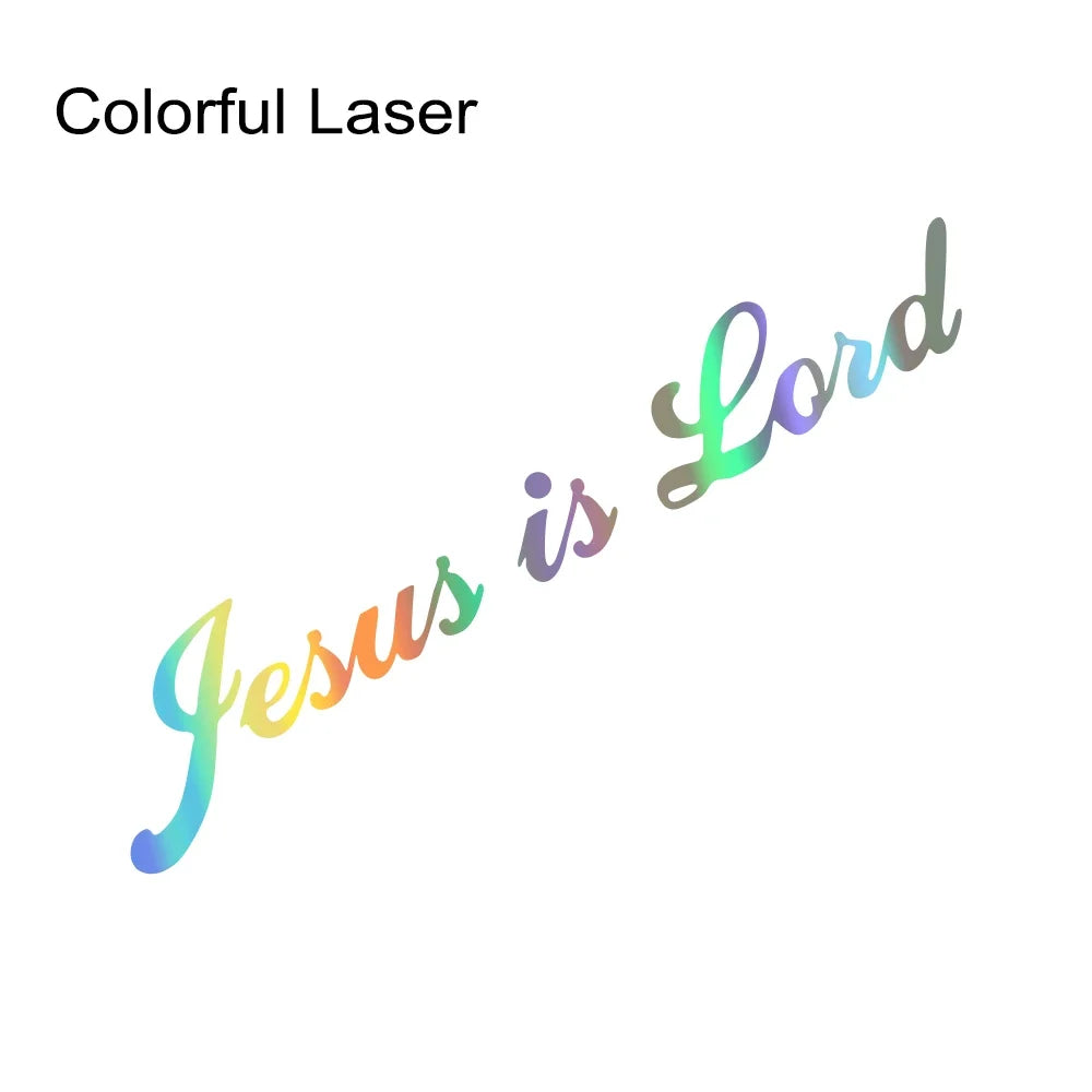 Jesus is Lord Vinyl Decal – Christian Auto & Laptop Sticker Colorful Laser – Car Accessories | MotorWorld Marketplace