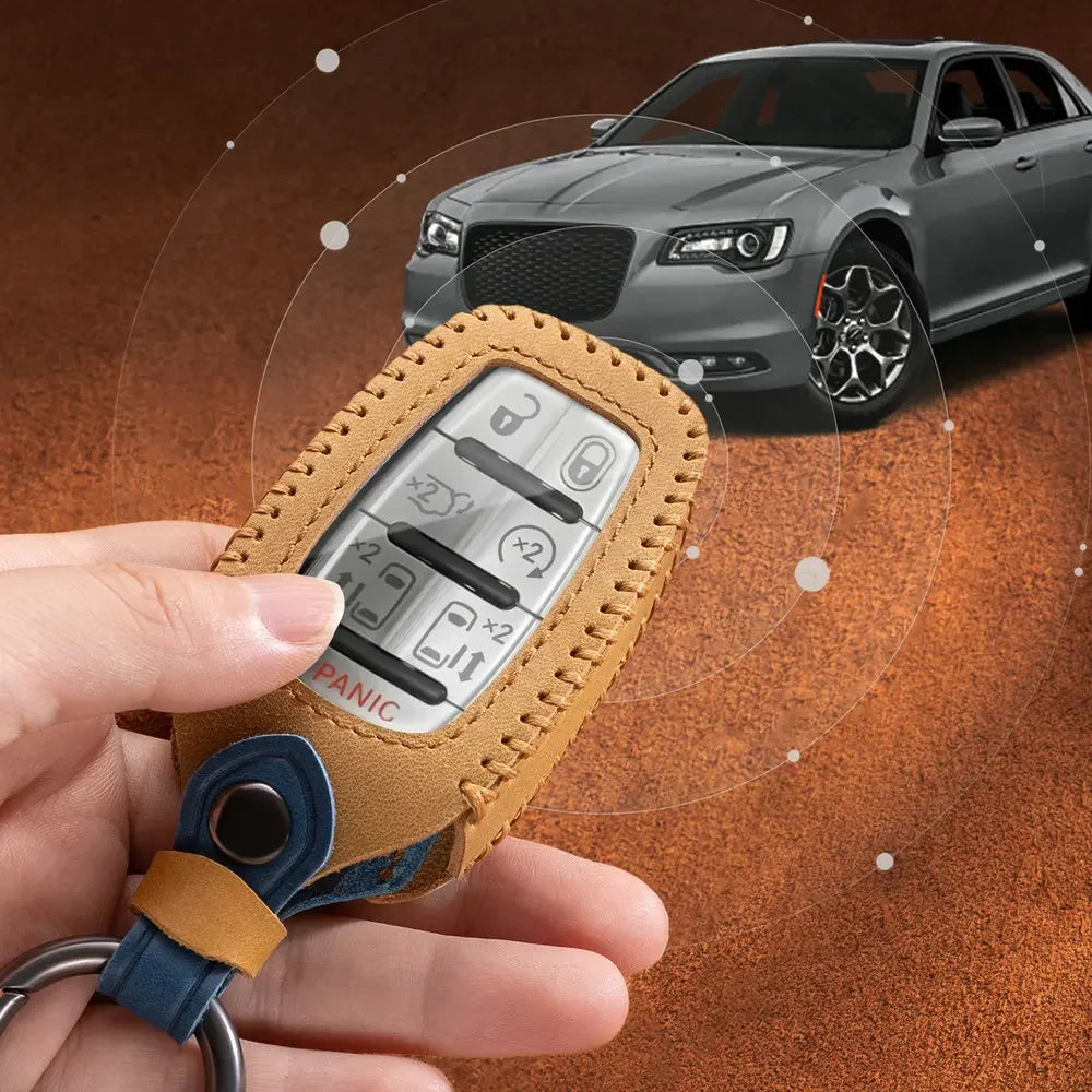 Funda de cuero premium para llavero de Chrysler Voyager/Pacifica