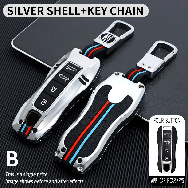 Zinc Alloy Smart Key Case for Porsche 911 Cayenne Taycan Silver Color Set-2 China Mainland – Car Accessories | MotorWorld Marketplace