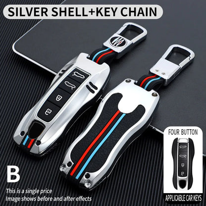 Zinc Alloy Smart Key Case for Porsche 911 Cayenne Taycan Silver Color Set-2 China Mainland – Car Accessories | MotorWorld Marketplace