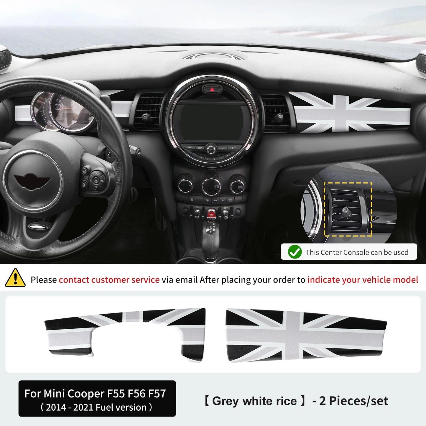 Premium ABS Leather Dashboard Shell for Mini F55/F56/F57 Grey white rice – Car Accessories | MotorWorld Marketplace