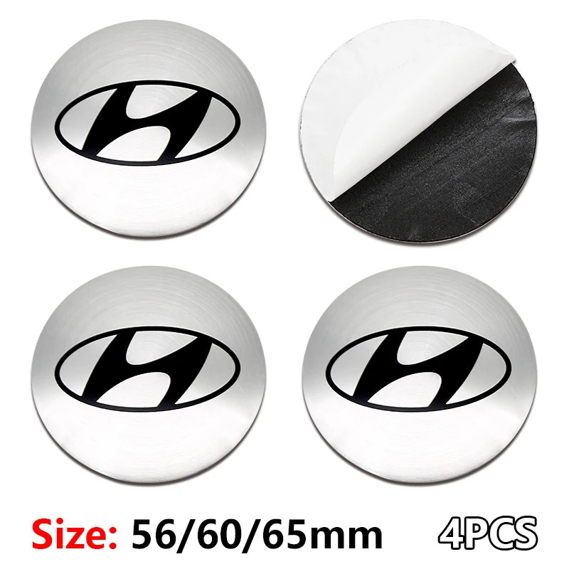 4Pcs Hyundai Wheel Hub Caps 56/60/65mm (2.02/2.36/2.56imch)