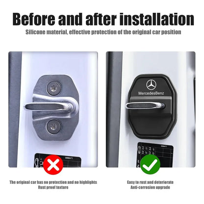 2/4pcs Silicone Door Lock Cover for Mercedes-Benz