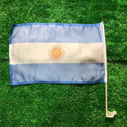 Argentina Car Flag 30x45cm with Durable Plastic Flagpole