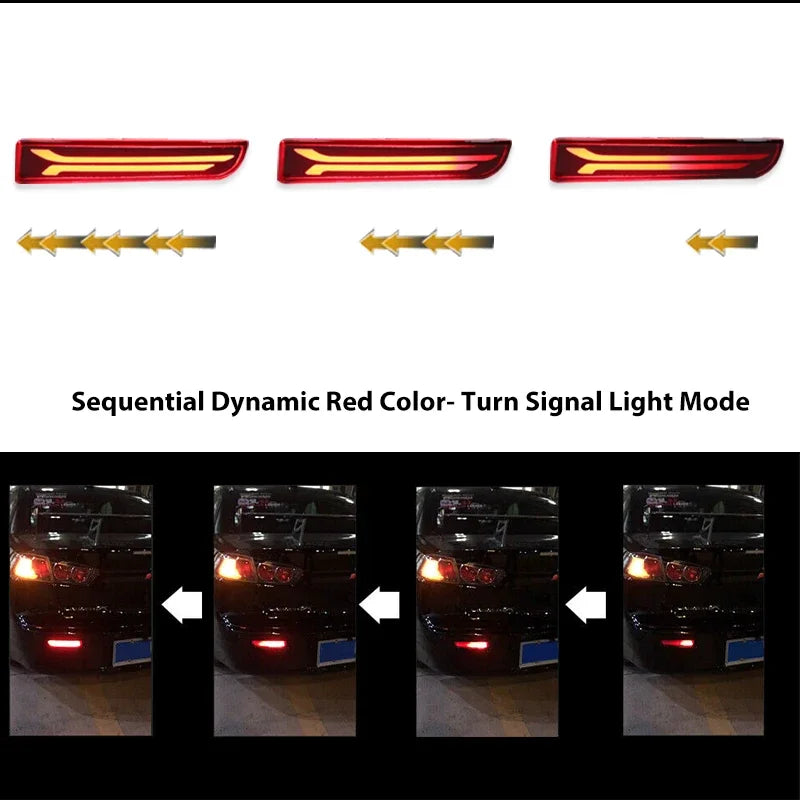 2pcs Red Rear Reflector Lamps for Mitsubishi Lancer Evo X Outlander