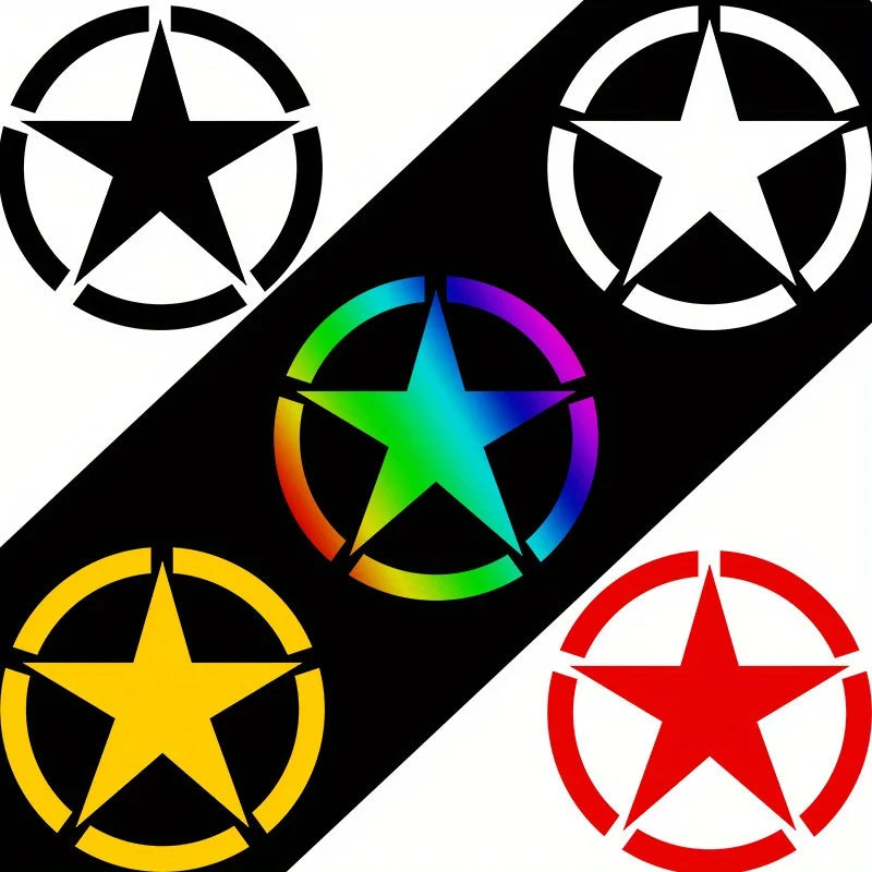 WWII 5-Point Star Car Decals | Reflective, Scratch-Proof – Car Accessories | MotorWorld Marketplace