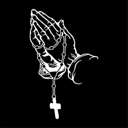 Pearl Rosary Jesus Car Sticker – Prayer Auto Vinyl Decal