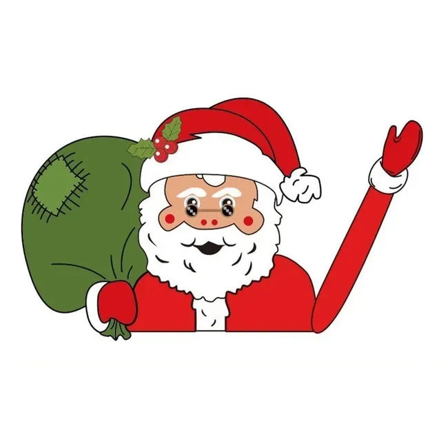 Christmas Car Window Sticker – Santa Elk Glass Decor, Durable