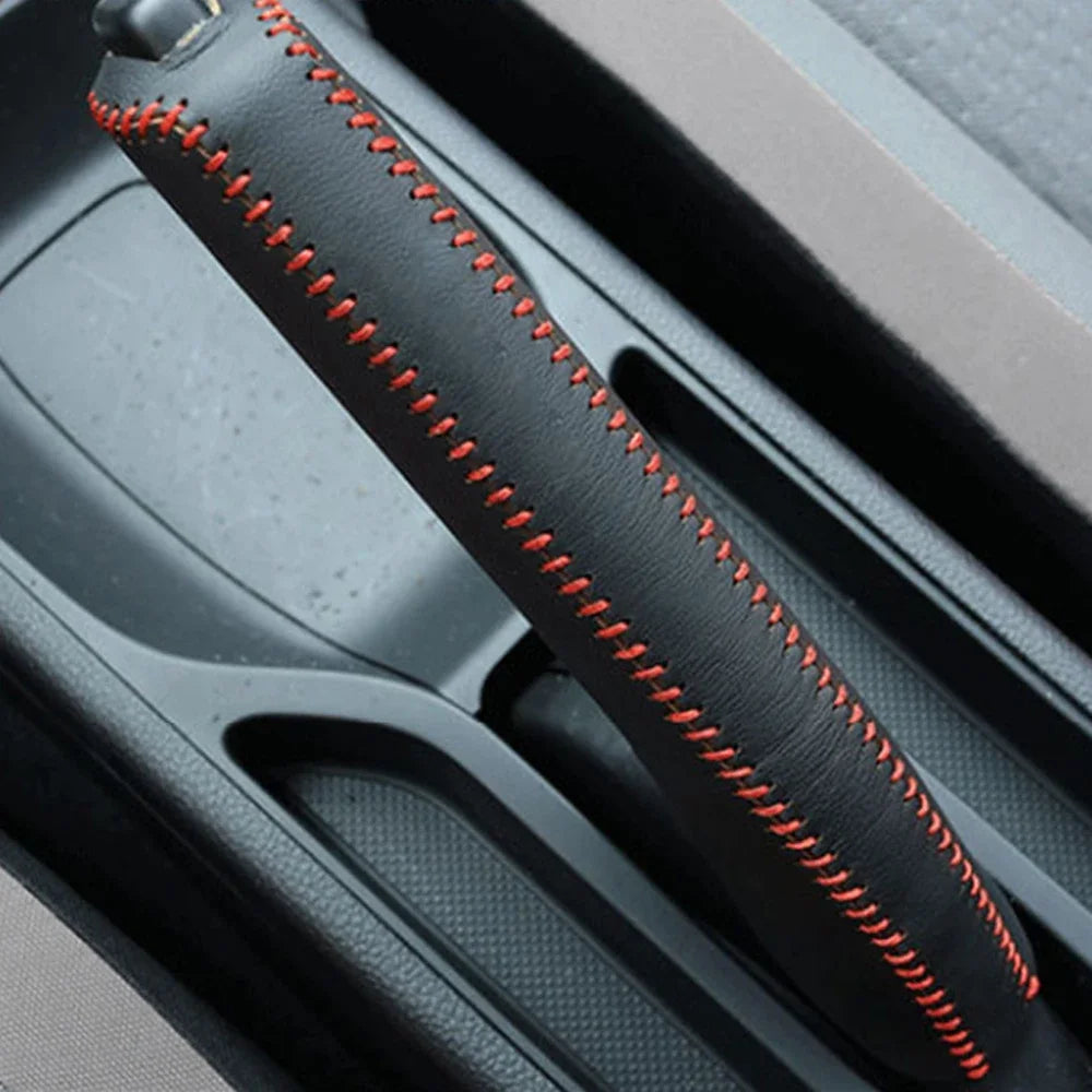 Genuine Leather Gear Shift & Handbrake Covers for Honda Fit 20-21 red line handbrake – Car Accessories | MotorWorld Marketplace