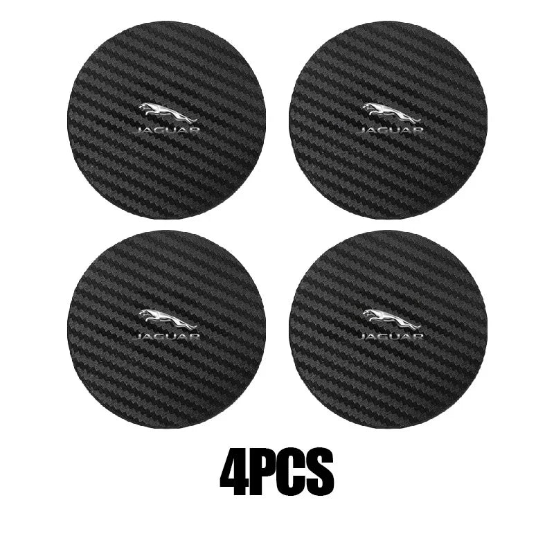 Carbon Fiber Cup Holder Mat Anti-Slip for Jaguar
