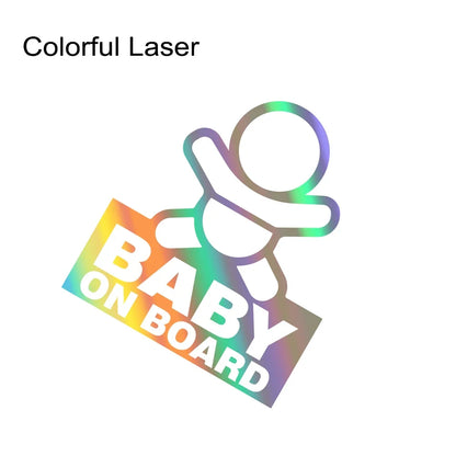Baby on Board Safety Sticker – Durable Vinyl Car Decal Sign Colorful Laser – Car Accessories | MotorWorld Marketplace