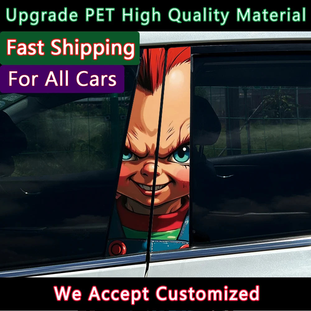 **Halloween Car B Pillar Sticker – Horror Protective Film 1/2pcs** – Car Accessories | MotorWorld Marketplace