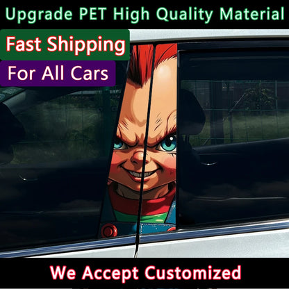 **Halloween Car B Pillar Sticker – Horror Protective Film 1/2pcs** – Car Accessories | MotorWorld Marketplace