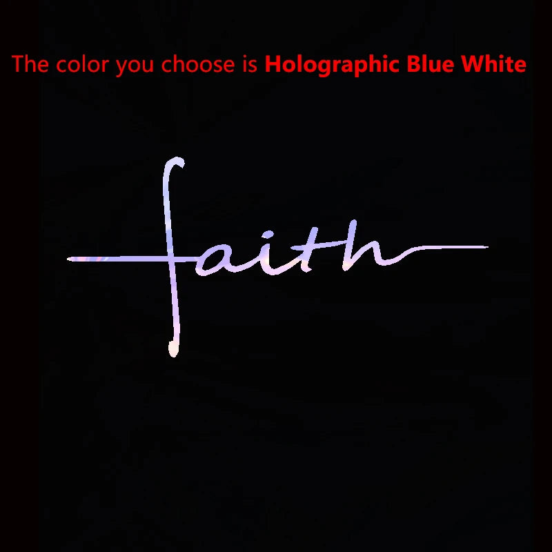 Faith Cross Vinyl Decal – Car Window & Laptop Christian Decor