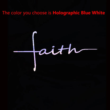 Faith Cross Vinyl Decal – Car Window & Laptop Christian Decor