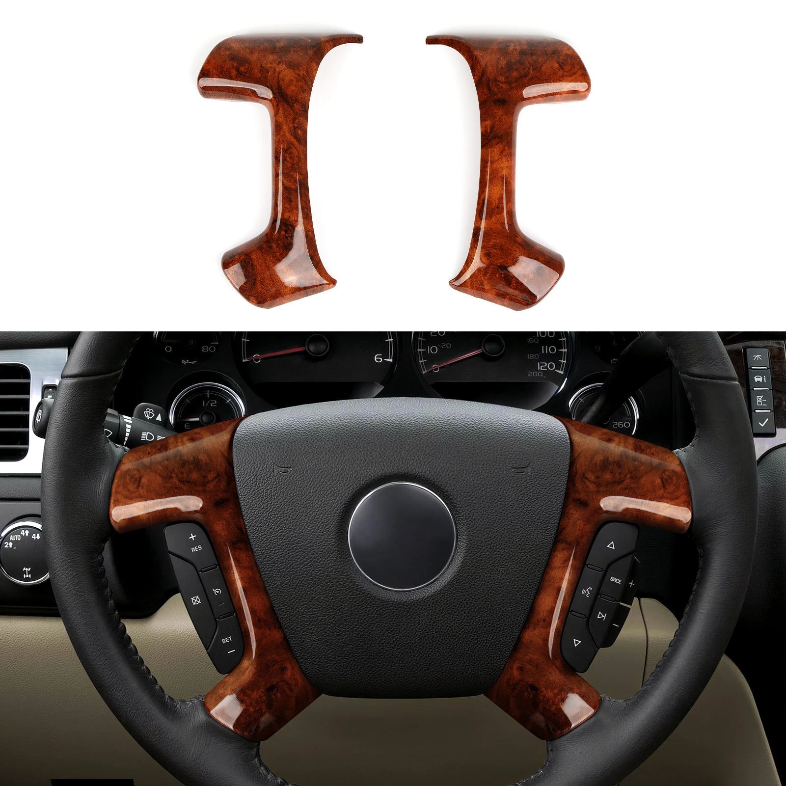 Premium Wood Grain Steering Wheel Trim for Enclave/H2/Escalade Wood Grain – Car Accessories | MotorWorld Marketplace