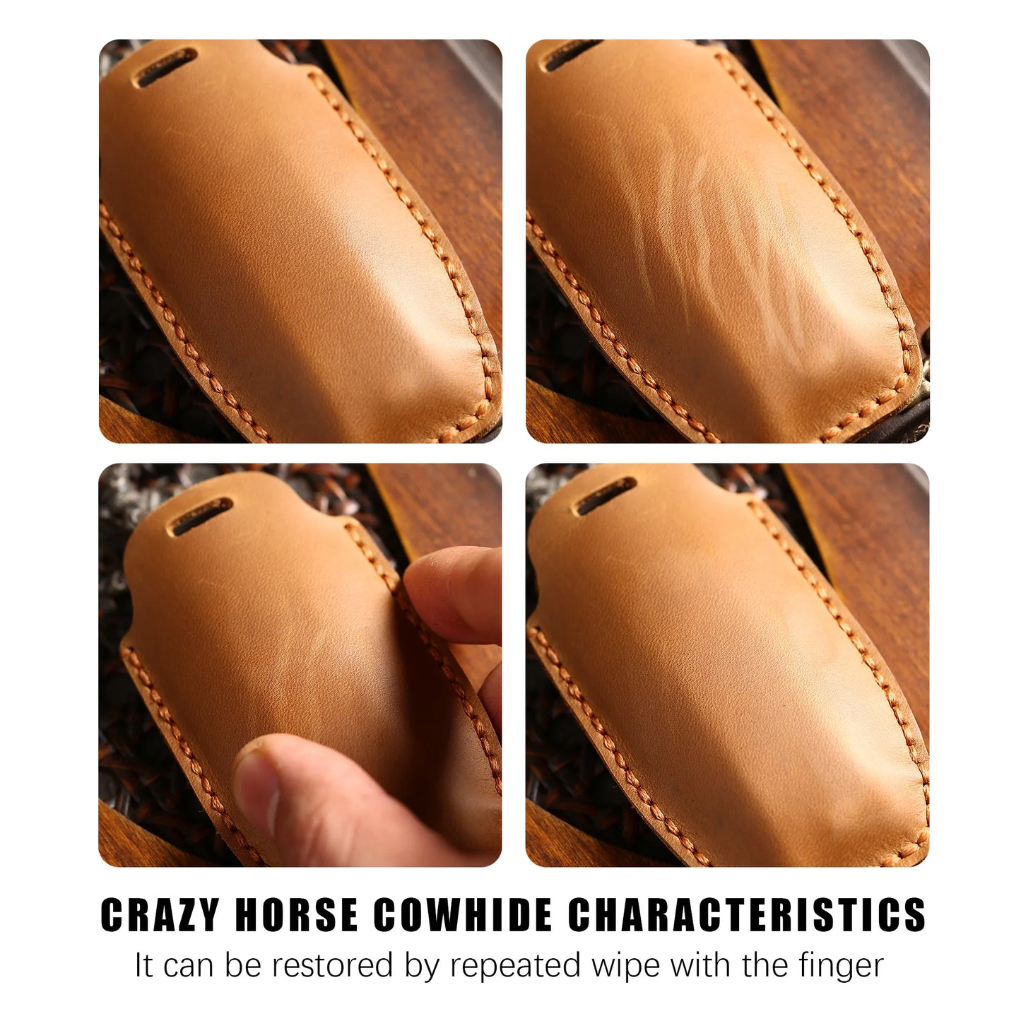 Premium Leather Mazda Key Case, Fits 3/4 Button, Durable