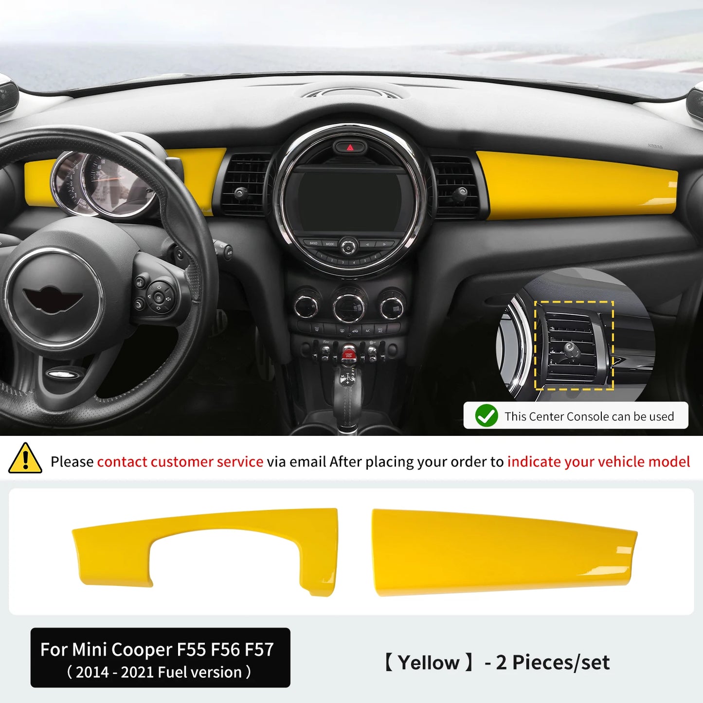 Premium ABS Leather Dashboard Shell for Mini F55/F56/F57 Yellow – Car Accessories | MotorWorld Marketplace
