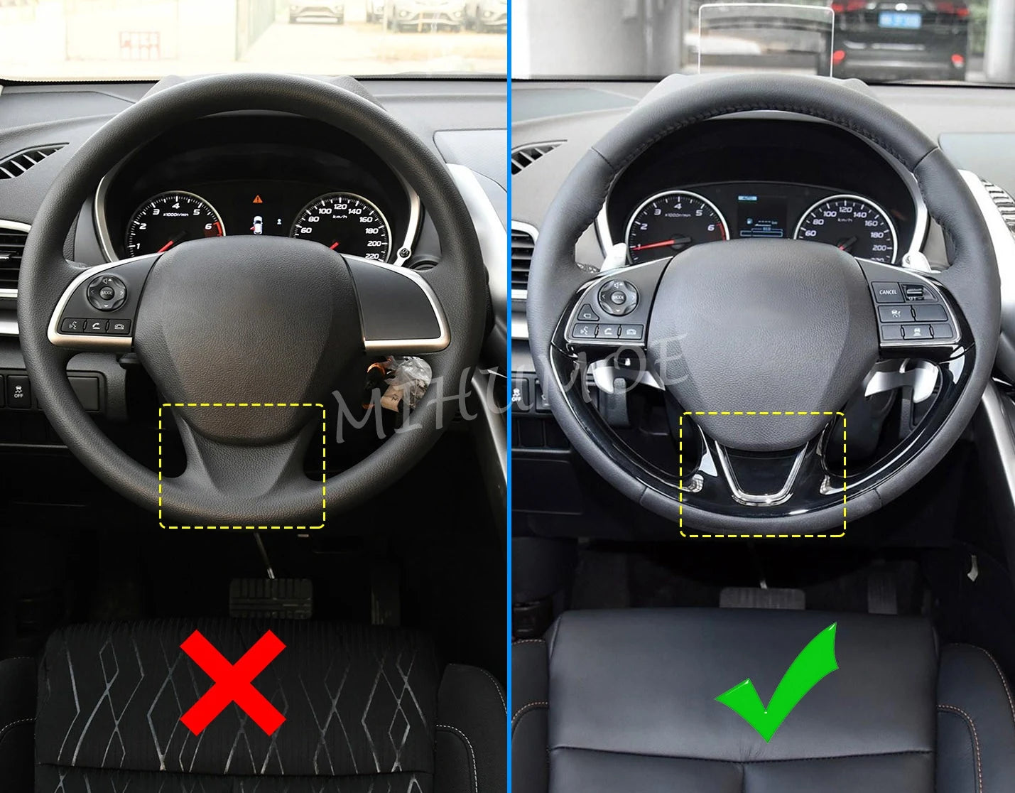 ABS Carbon Fiber Steering Trim for Eclipse Cross 2018-2024