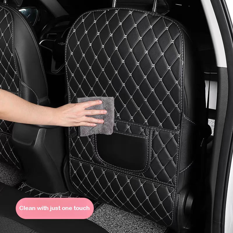 PU Leather Car Seat Back Protector Pad – Anti-Kick, Durable – Car Accessories | MotorWorld Marketplace
